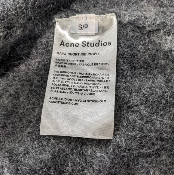 Acne Studios- Raya Short Rib Mohair-blend Cardigan - Small - Picture 6 of 15
